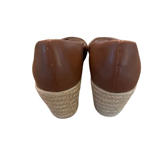 Jack Rogers Palmer Mocha Leather Open Toe Espadrilles 6 - Picture 7 of 7